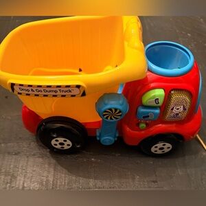 Vibrant Red and Yellow Dump Truck Toy